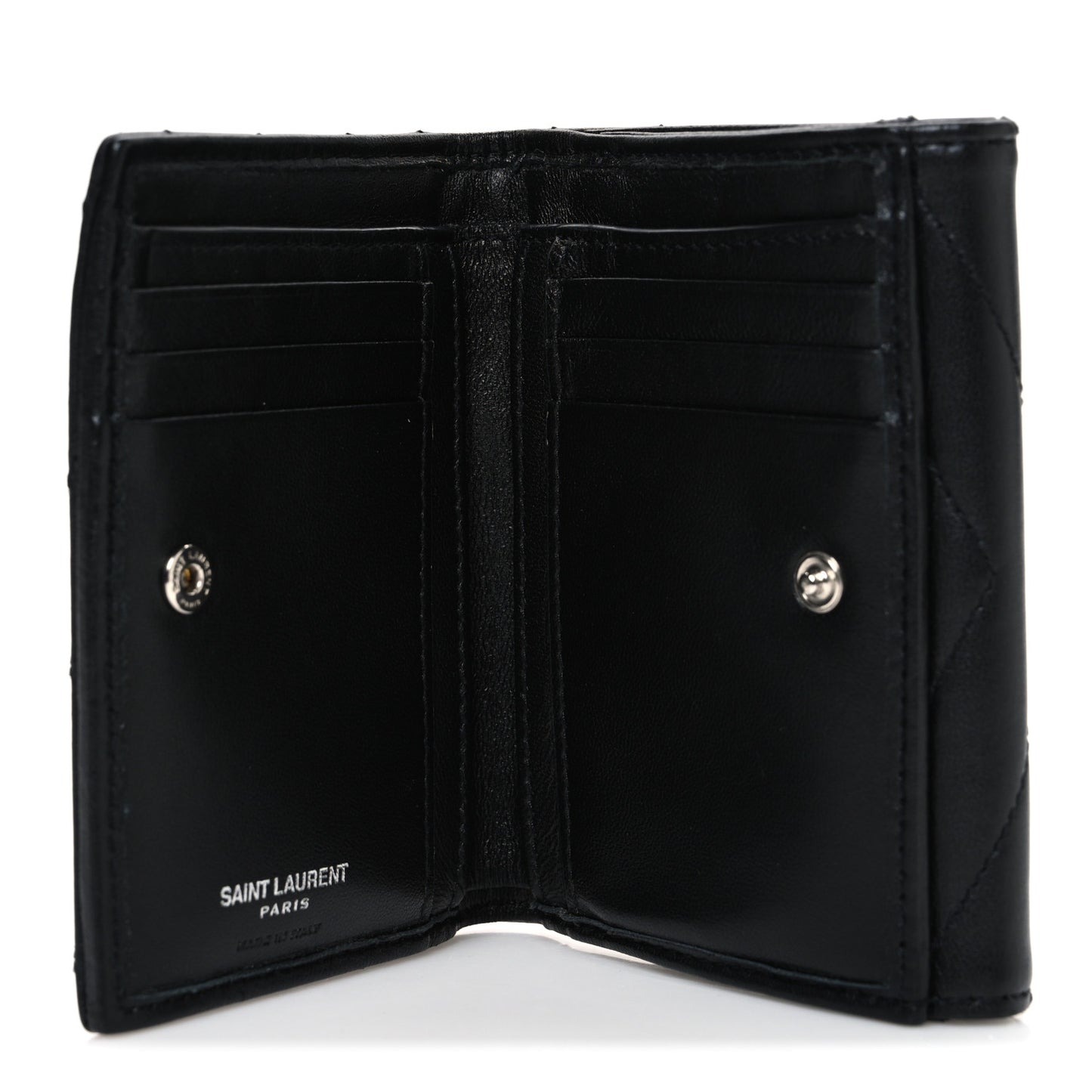 Lambskin Y Quilted Monogram Compact Loulou Wallet Black