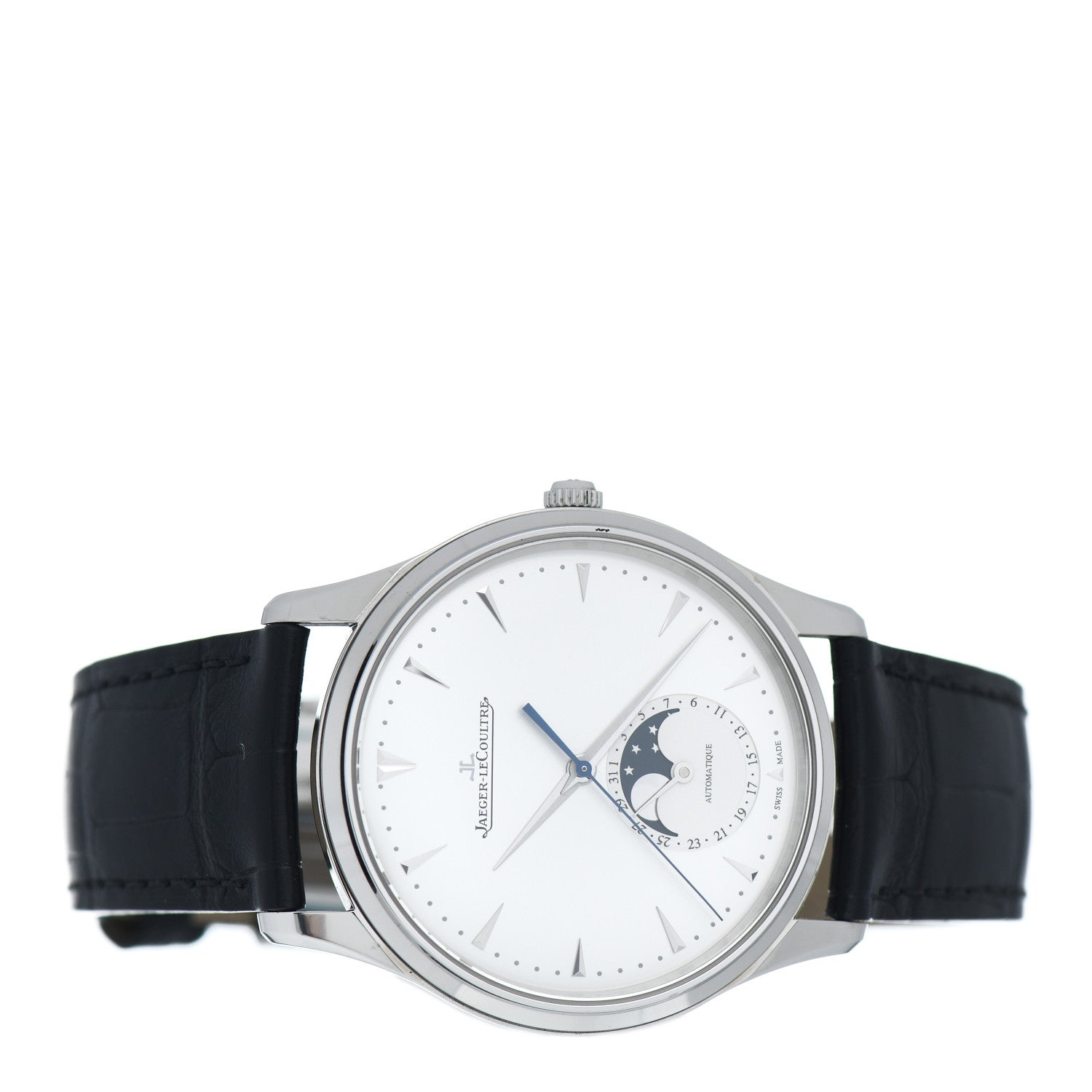 Jaeger-LeCoultre Stainless Steel Alligator 39mm Master Ultra Thin Moon Automatic Watch Q136842 2 of 5