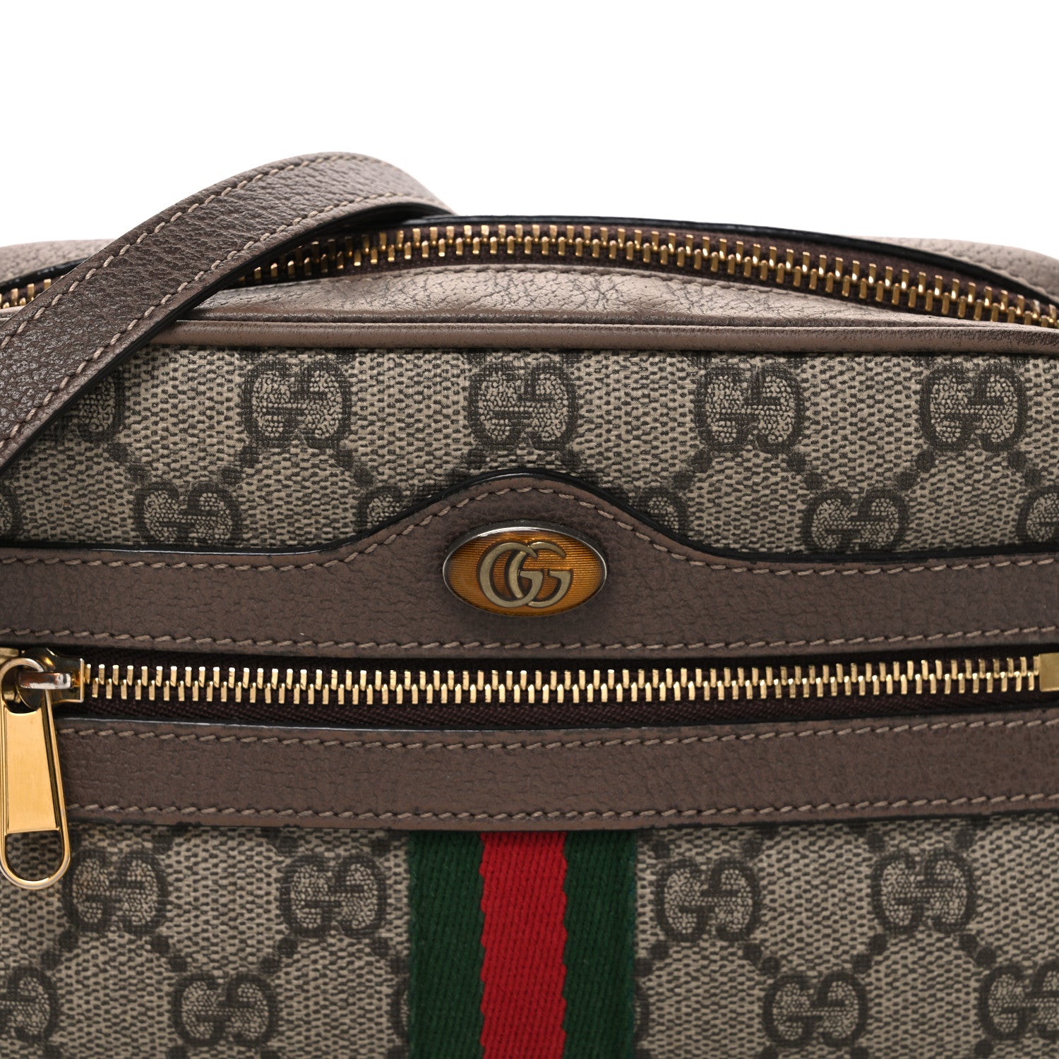 Gucci GG Supreme Monogram Web Mini Ophidia Shoulder Bag Brown 7 of 10