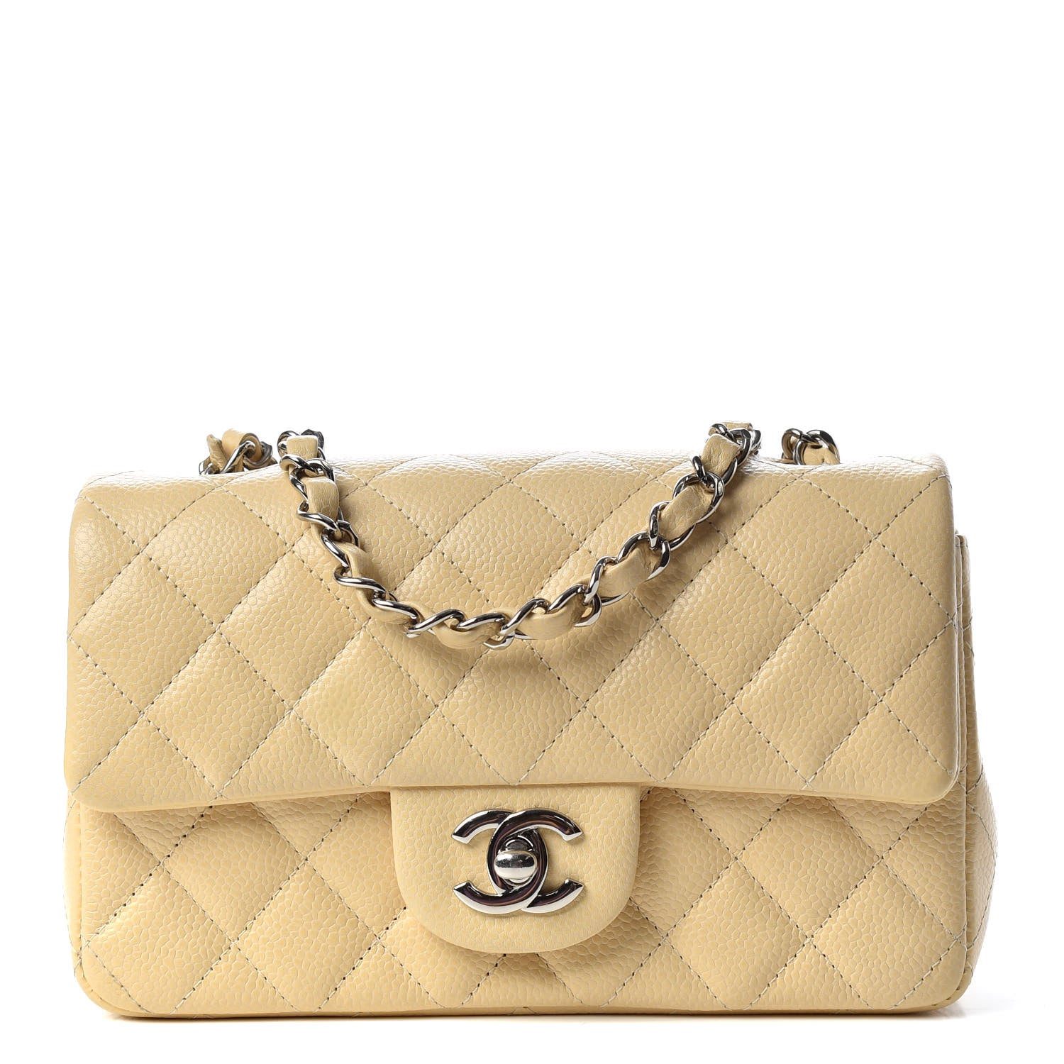 Chanel Caviar Quilted Mini Rectangular Flap Light Beige 1 of 10