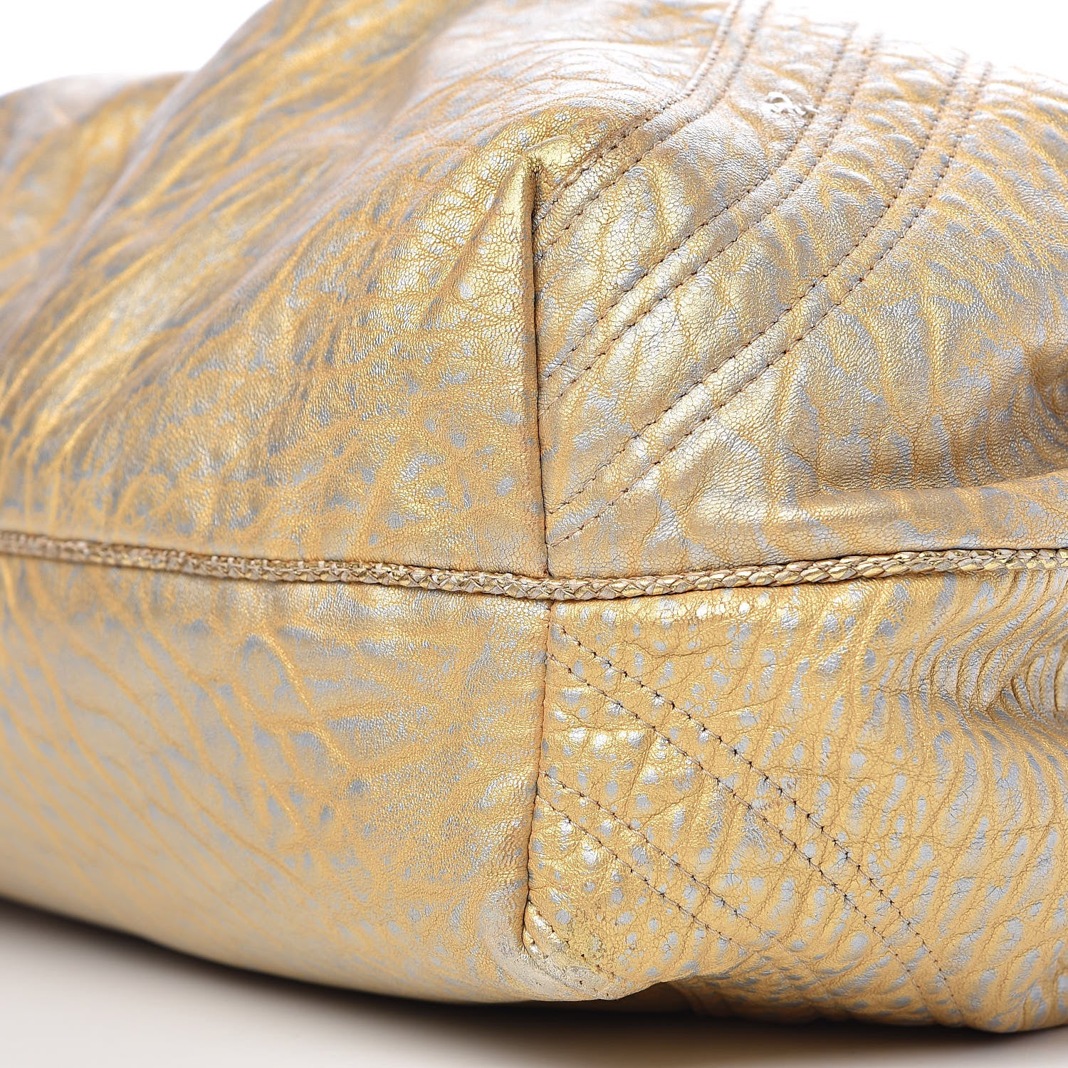 Fendi Nappa Nuvolata Bimetal Spy Oro Argento 10 of 11