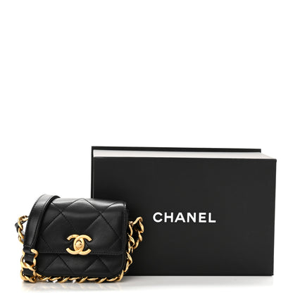 Chanel Calfskin Quilted Mini Framing Chain Bag Black 11 of 11