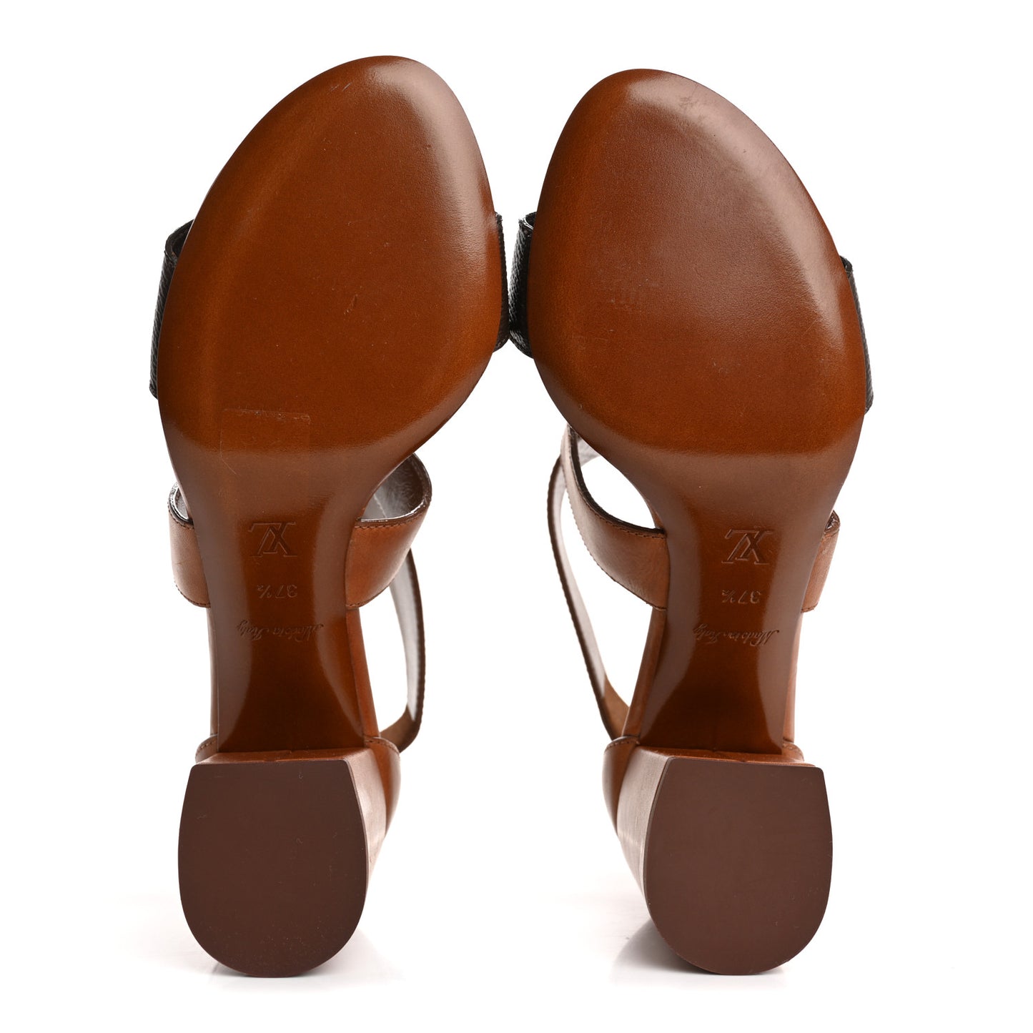 Calfskin Monogram Horizon Sandals 37.5 Cognac Brown