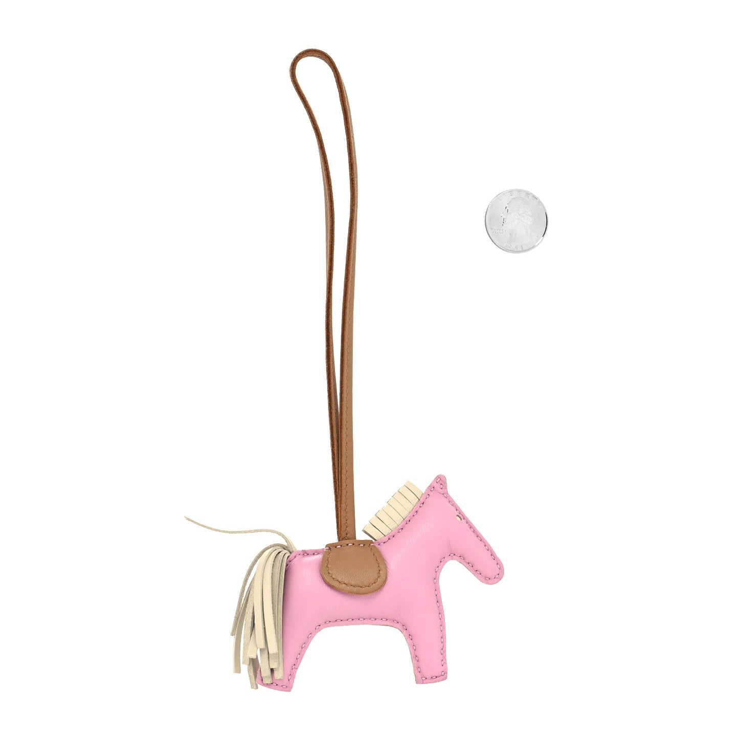 Milo Lambskin Grigri Rodeo Horse Bag Charm PM Mauve Sylvestre Craie Chai