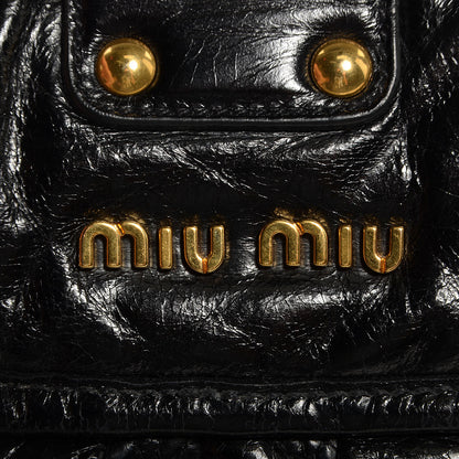 Miu Miu Lux Leather Small Matelasse Coffer Nero Black 14 of 16