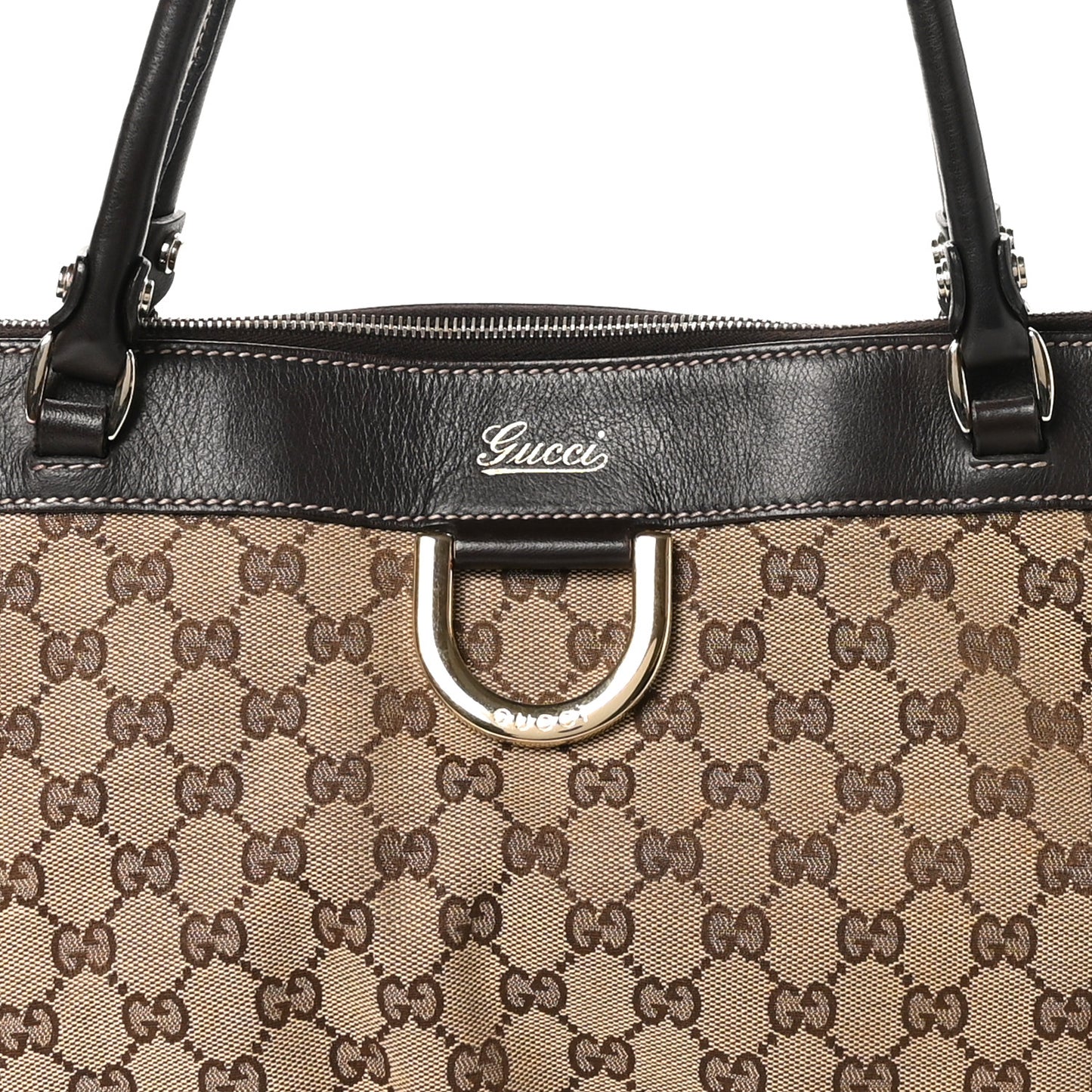 Monogram D Gold Tote Dark Brown