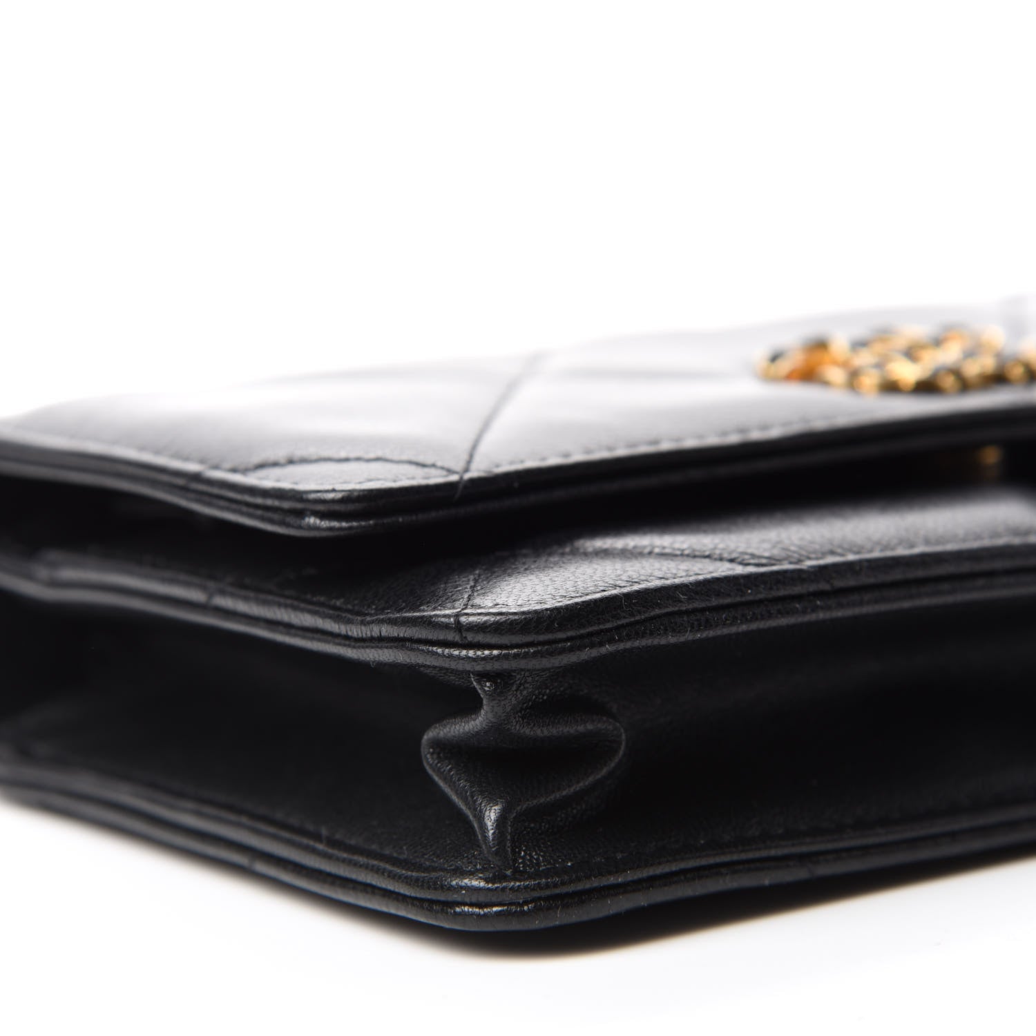 Chanel Goatskin Quilted Chanel 19 Wallet On Chain WOC Black 6 of 14