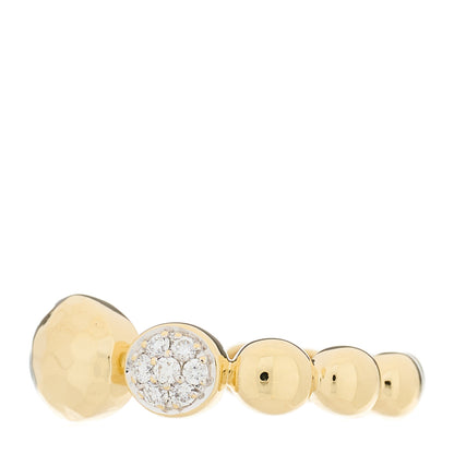 John Hardy 18K Yellow Gold Diamond Dot Hammered Band Ring 53 6.5 3 of 4