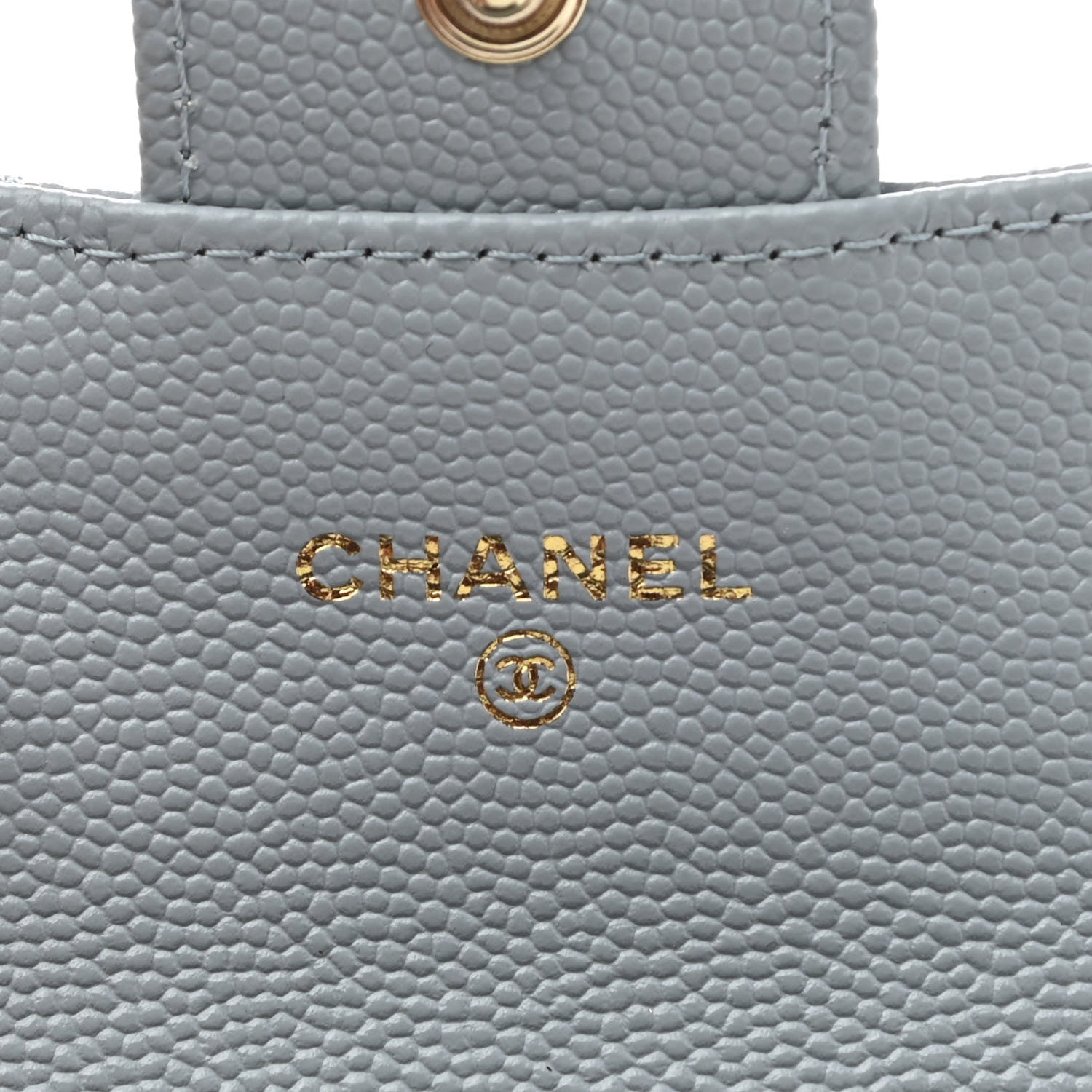 Chanel Caviar Quilted Flap Card Holder Wallet Light Blue 6 of 9