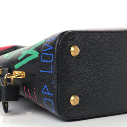Balenciaga Signature Grained Calfskin Graffiti S Ville Top Handle Bag Black Multicolor 8 of 10