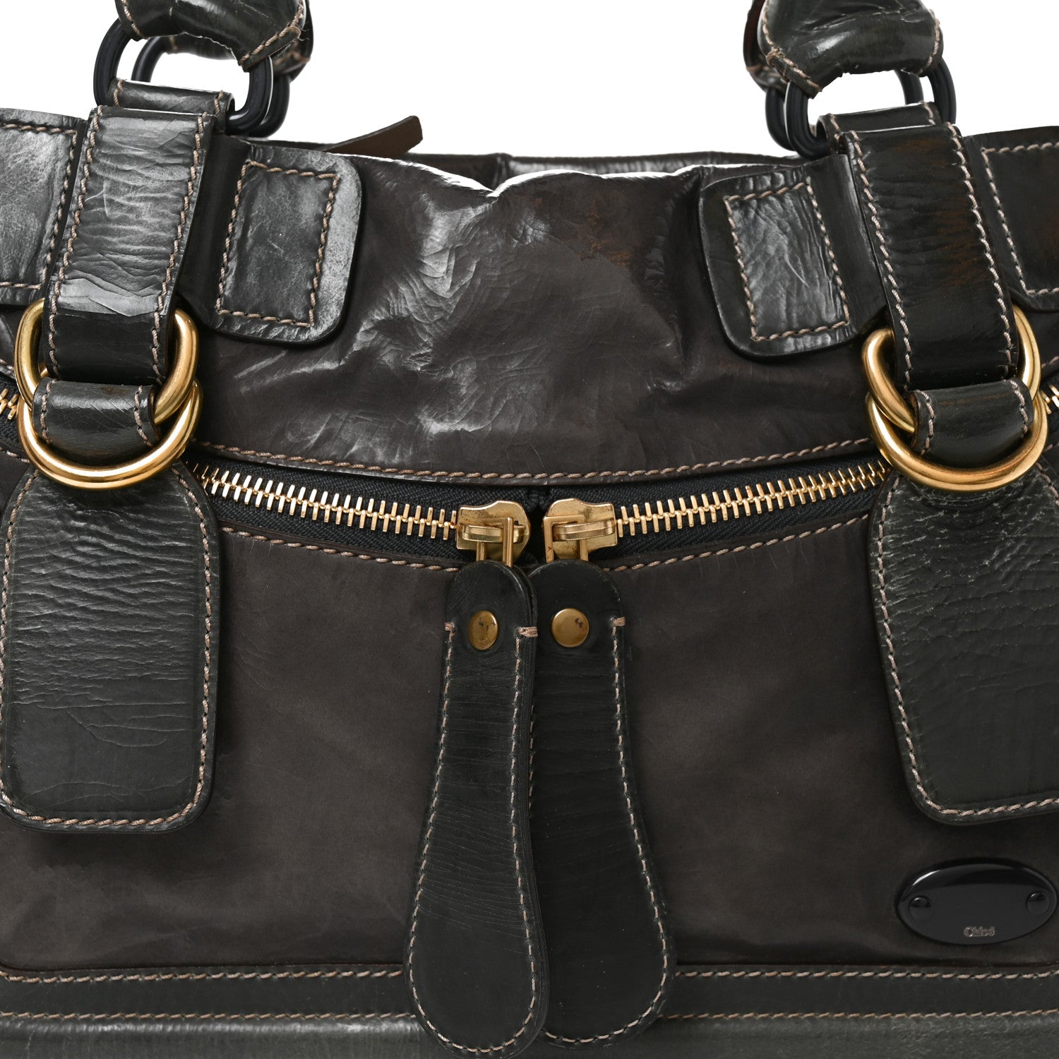 Chloe Calfskin Large Bay Tote Dark Grey 7 of 9