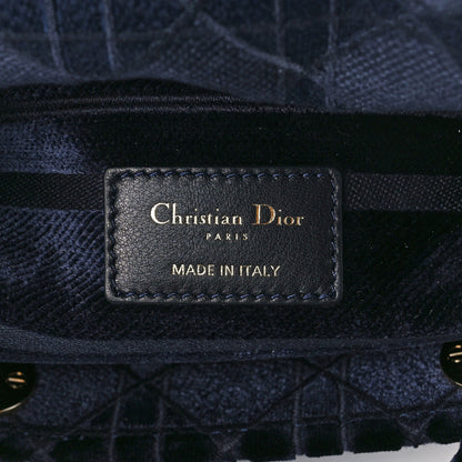 Christian Dior Velvet Cannage Medium Lady D-Lite Blue Red White 6 of 11