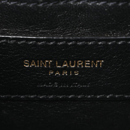 Saint Laurent Box Calfskin Monogram Medium Solferino Satchel Black 6 of 10