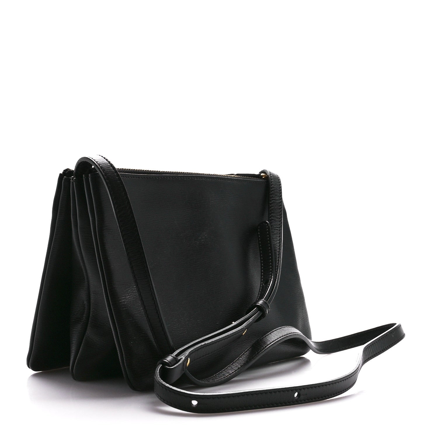 Celine Liege Calfskin Small Trio Crossbody Bag Black 3 of 13