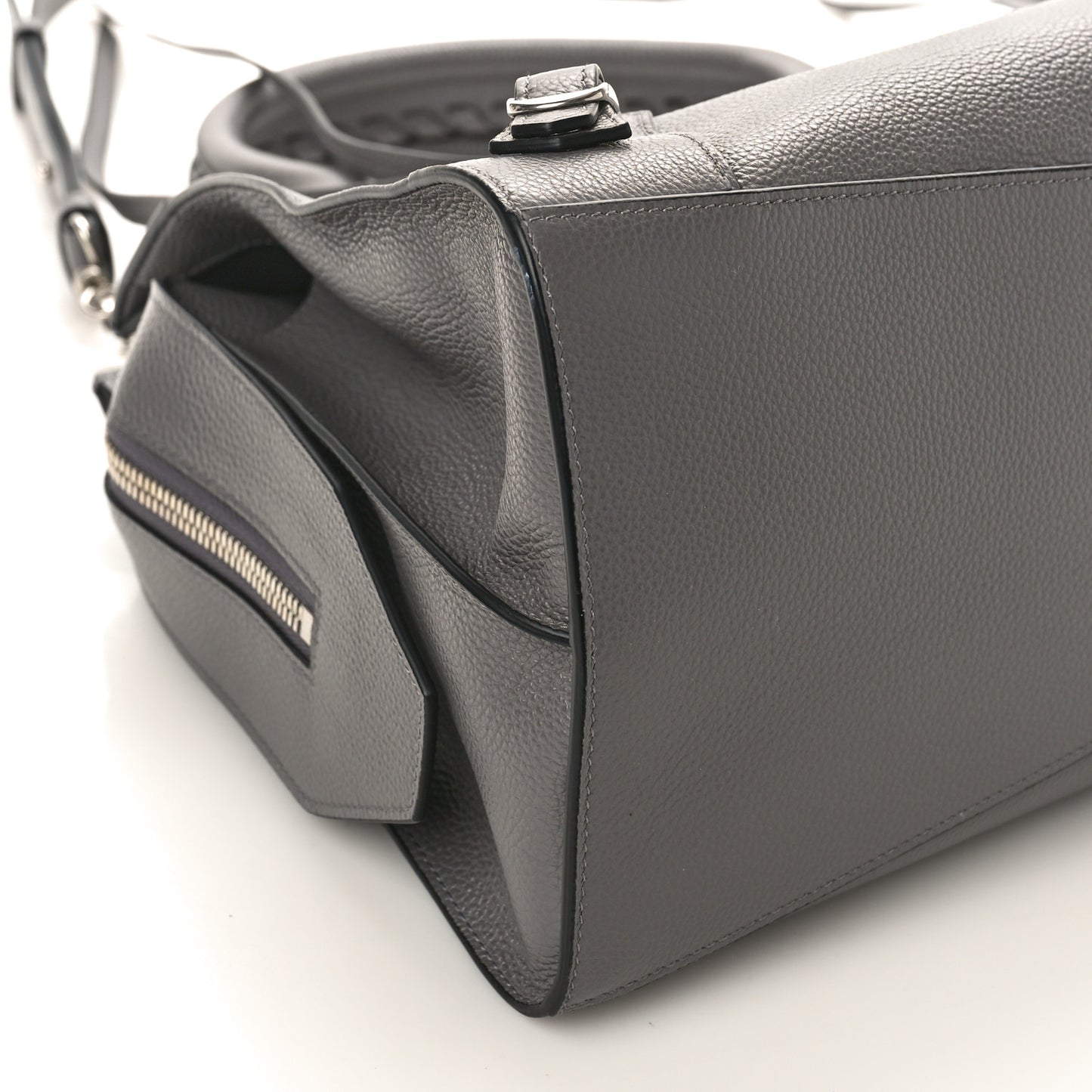 Grained Calfskin Neo Classic Silver Hardware Medium City Dark Grey