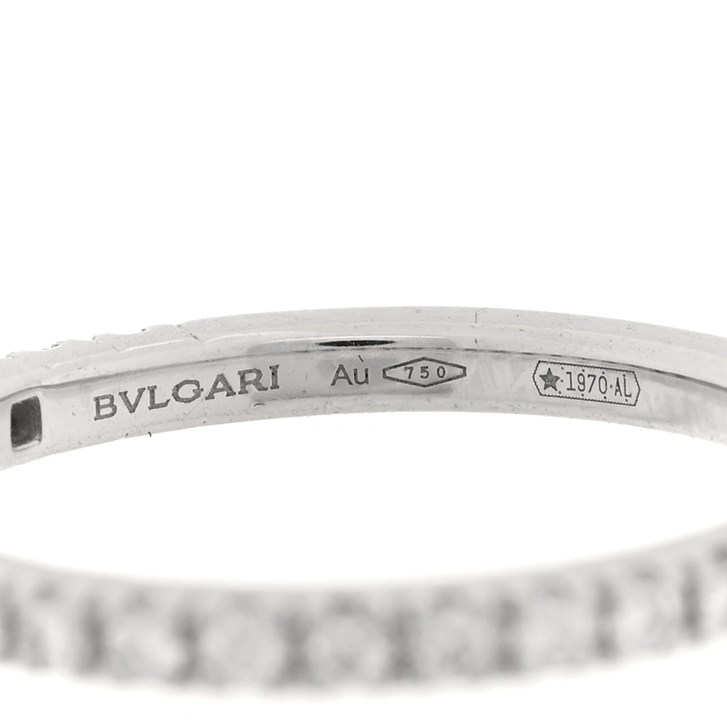 18K White Gold Diamond Roma Amor Wedding Band Ring 46 3.75