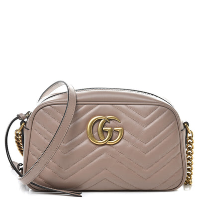 Gucci Calfskin Matelasse Small GG Marmont Chain Shoulder Bag Porcelain Rose 1 of 12