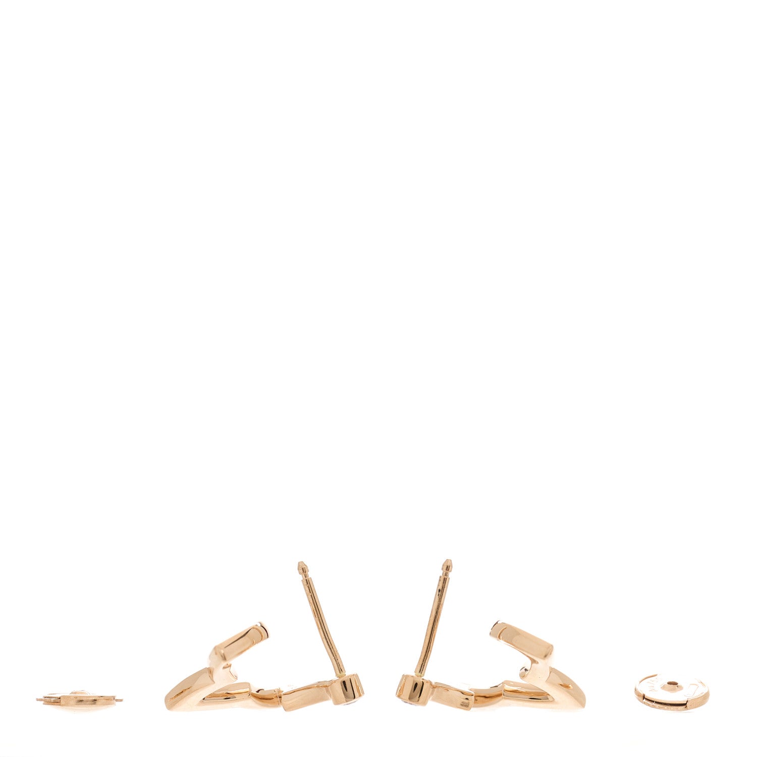 Louis Vuitton 18K Pink Gold Diamond Mini Blossom Hoop Earrings 3 of 6