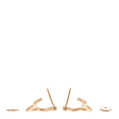 Louis Vuitton 18K Pink Gold Diamond Mini Blossom Hoop Earrings 3 of 6