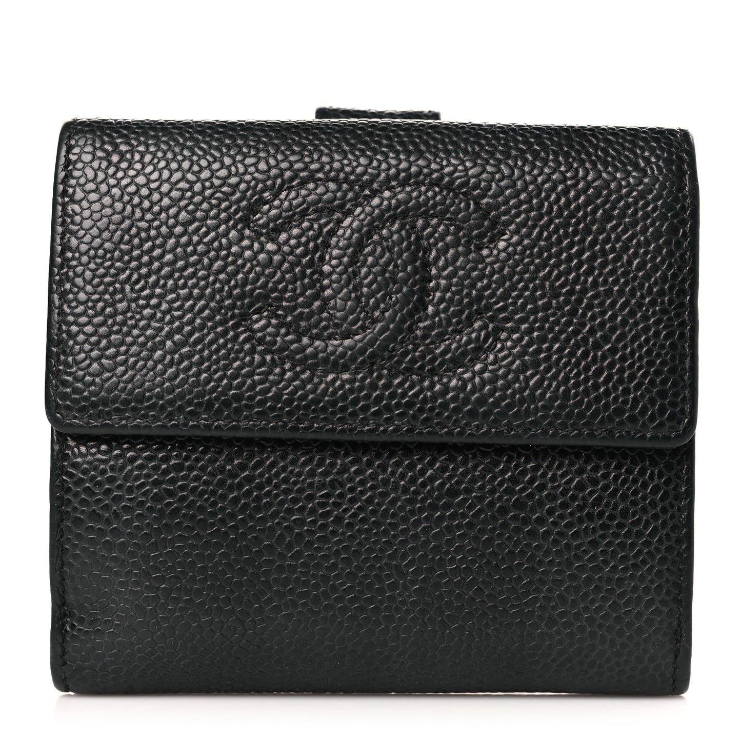 Caviar Timeless CC Compact Flap Wallet Black