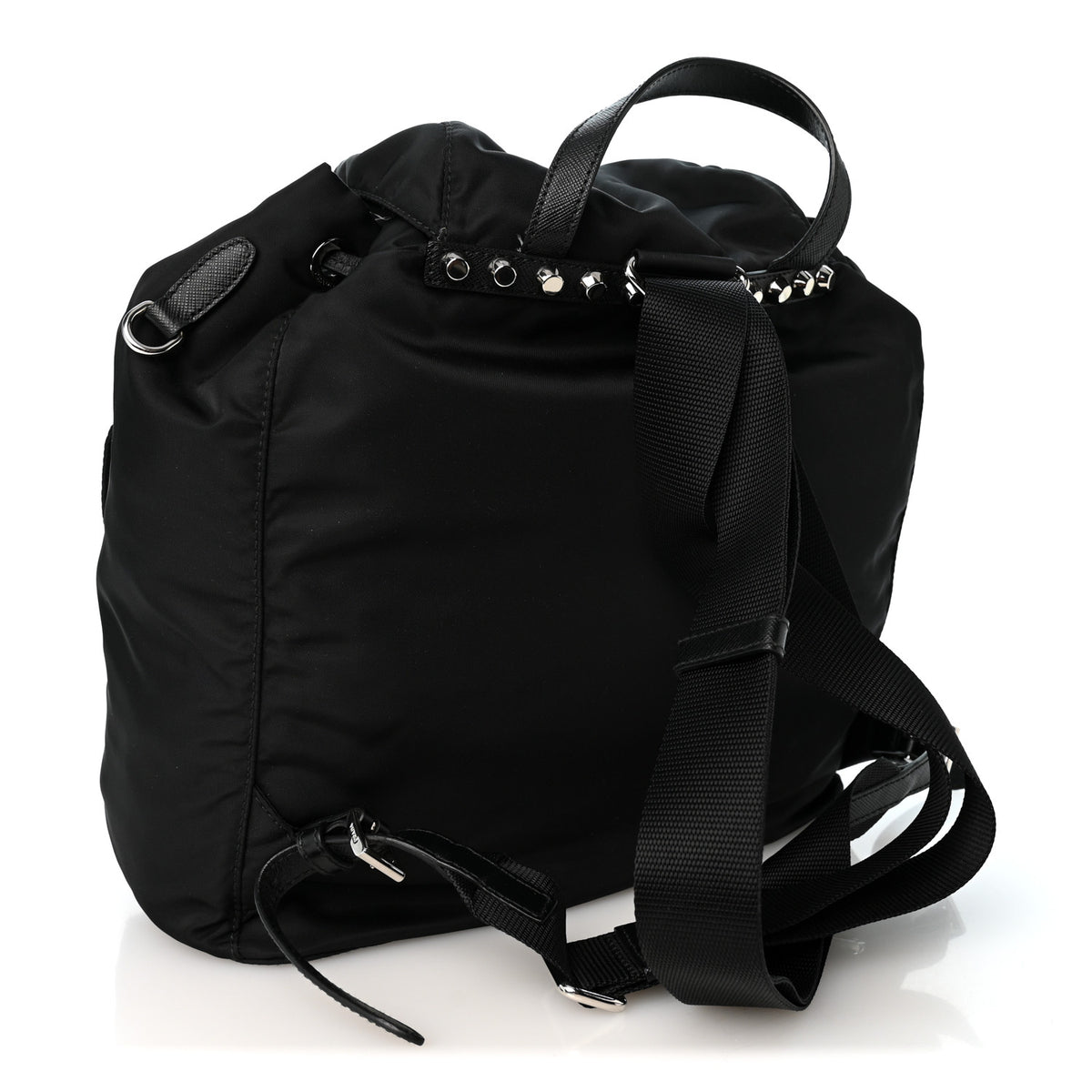 Prada Nylon New Vela Studded Backpack Black 3 of 11