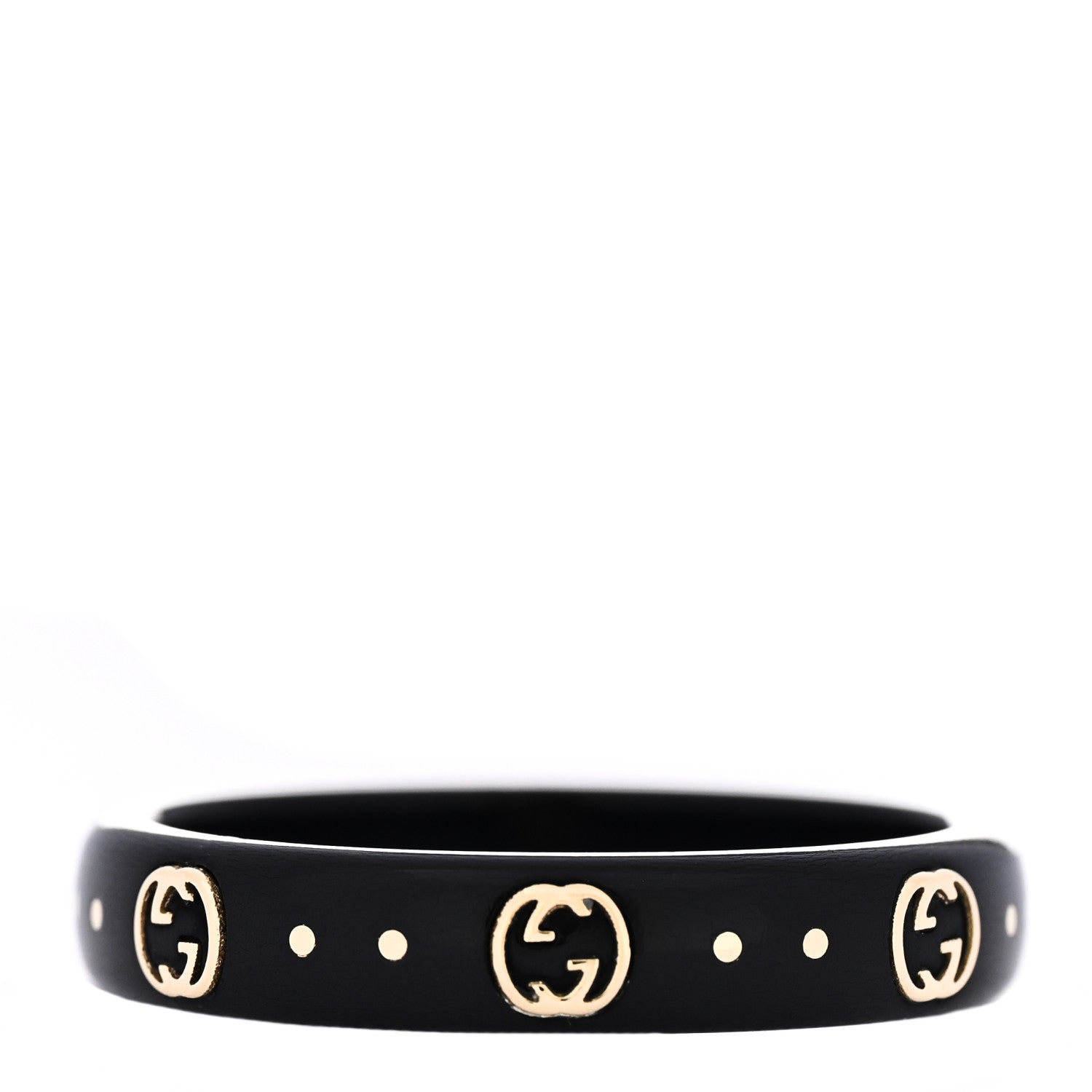 Gucci 18K Yellow Gold Synthetic Corundum Icon Ring 58 8.25 64/10.75 Black 3 of 6