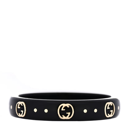 Gucci 18K Yellow Gold Synthetic Corundum Icon Ring 58 8.25 64/10.75 Black 3 of 6