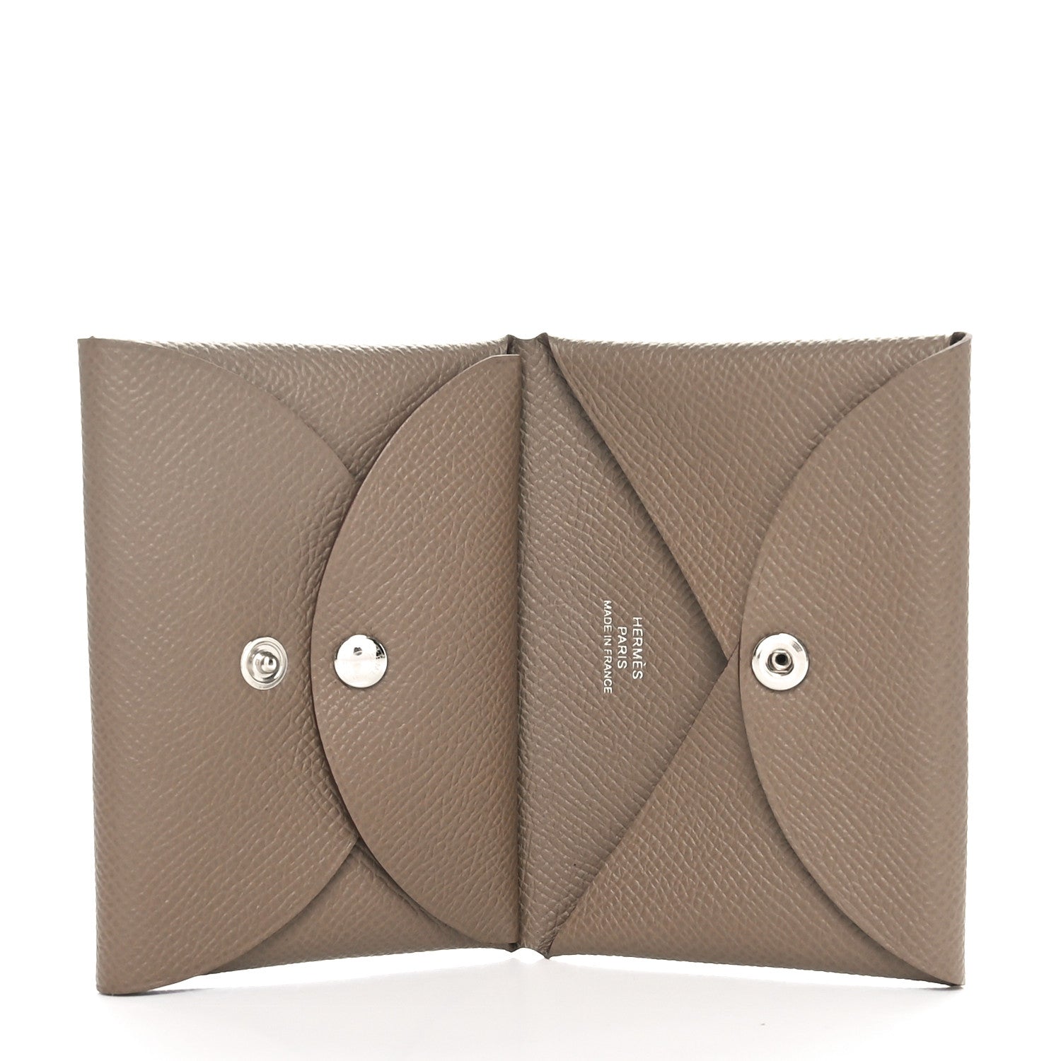 Hermes Epsom Calvi Duo Card Case Etoupe 8 of 9