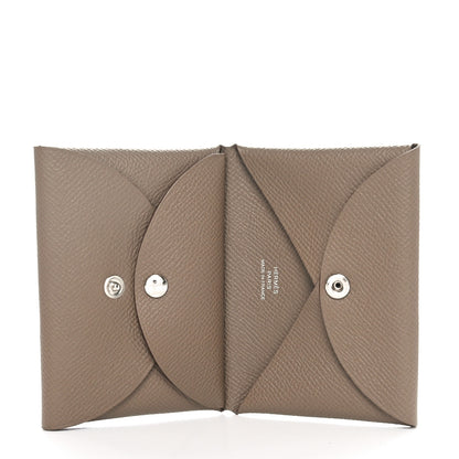 Hermes Epsom Calvi Duo Card Case Etoupe 8 of 9