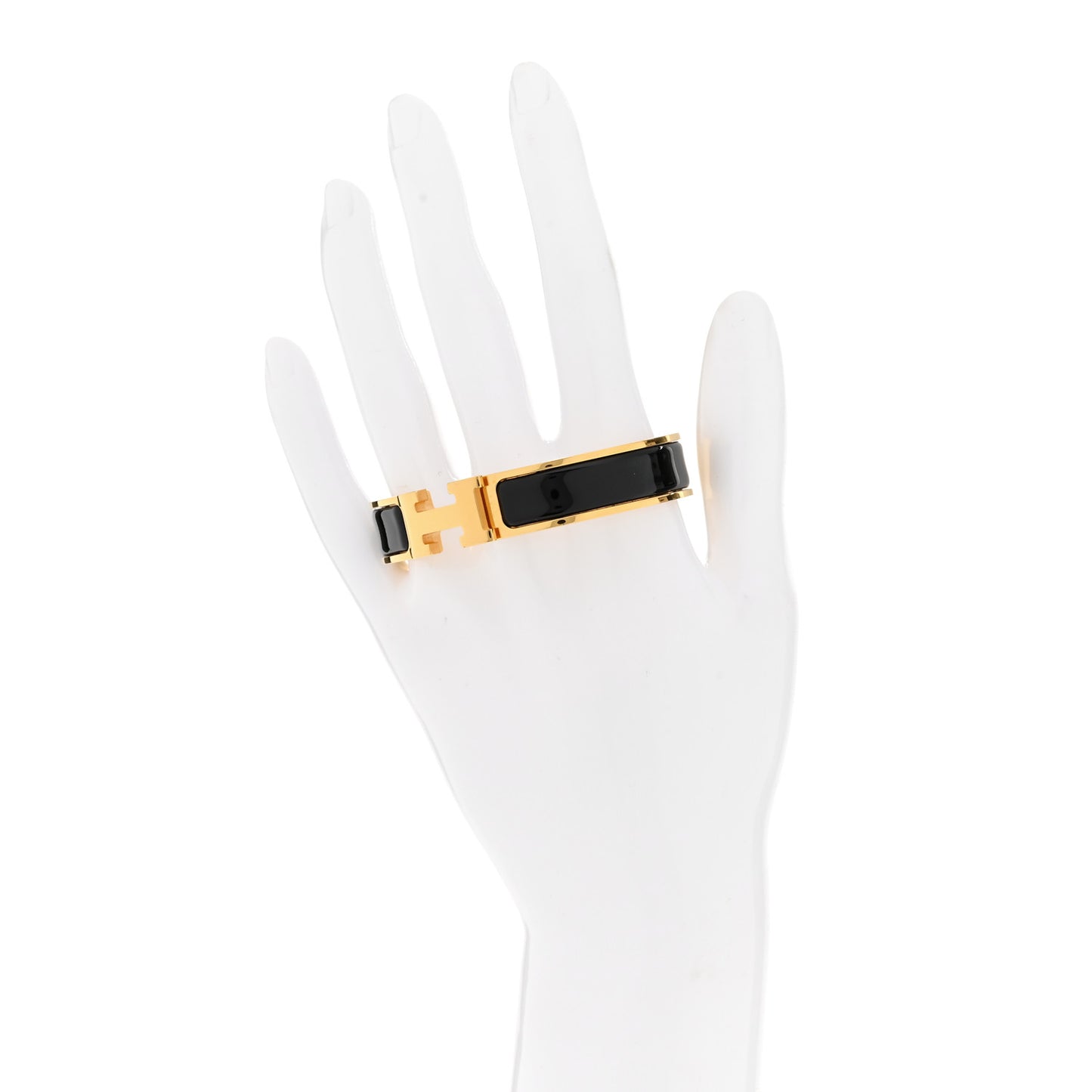Enamel Narrow Clic Clac H Bracelet PM Black