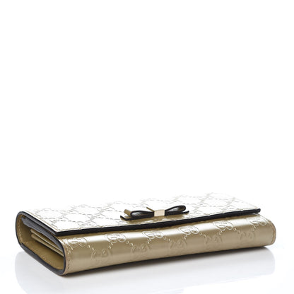 Gucci Metallic Guccissima Signature Bowy Continental Wallet Golden Beige 4 of 7