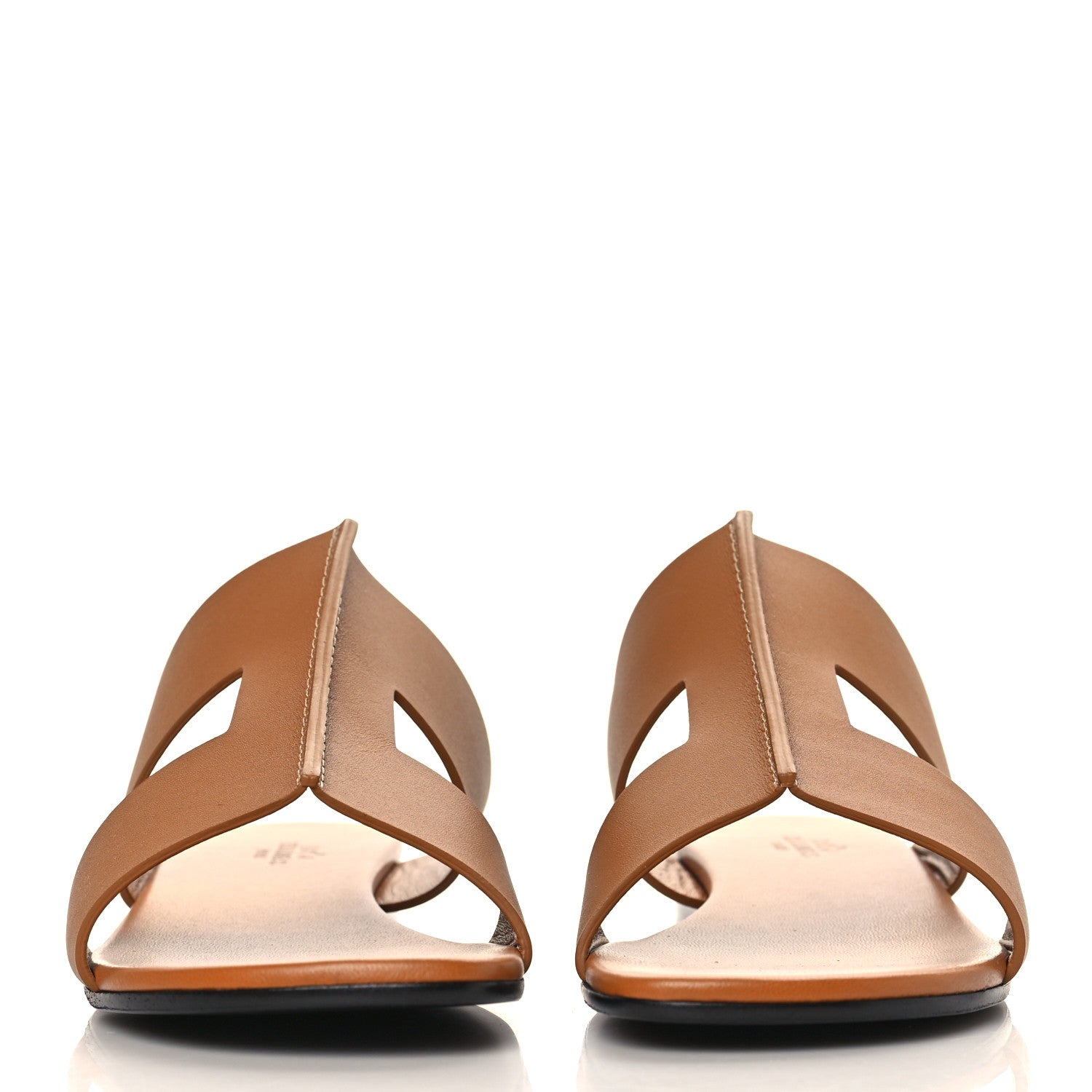 Hermes Calfskin Devise Sandals 37.5 Beige Dore 2 of 9
