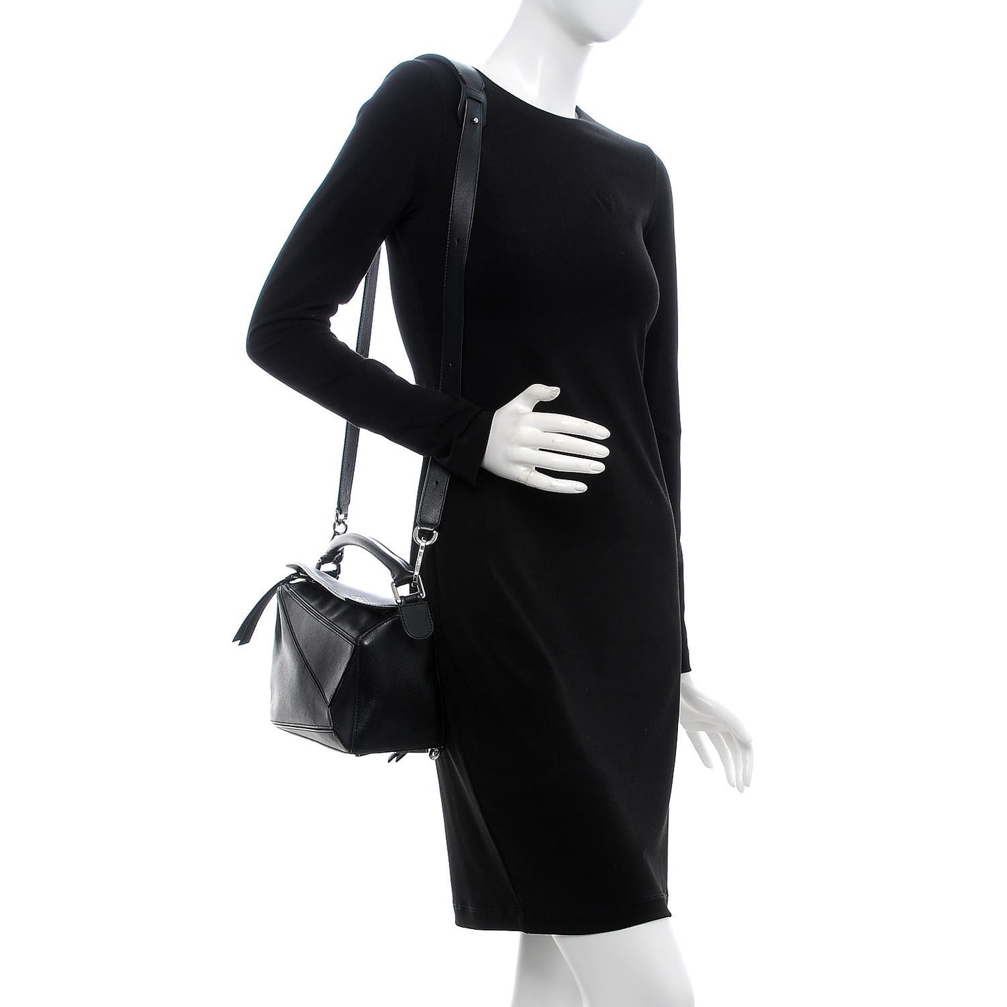 Calfskin Small Puzzle Bag Black