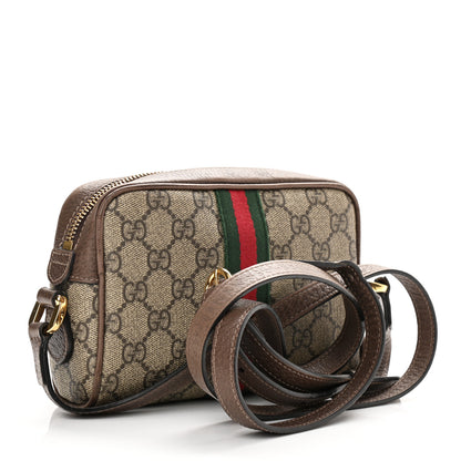 Gucci GG Supreme Monogram Web Mini Ophidia Shoulder Bag Brown 3 of 10