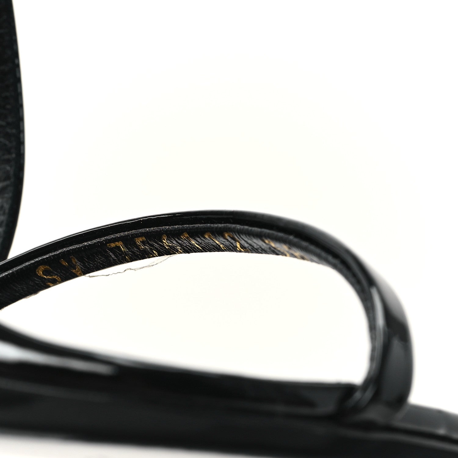 Saint Laurent Patent Calfskin Dita 110 Sandals 38 Black 9 of 10