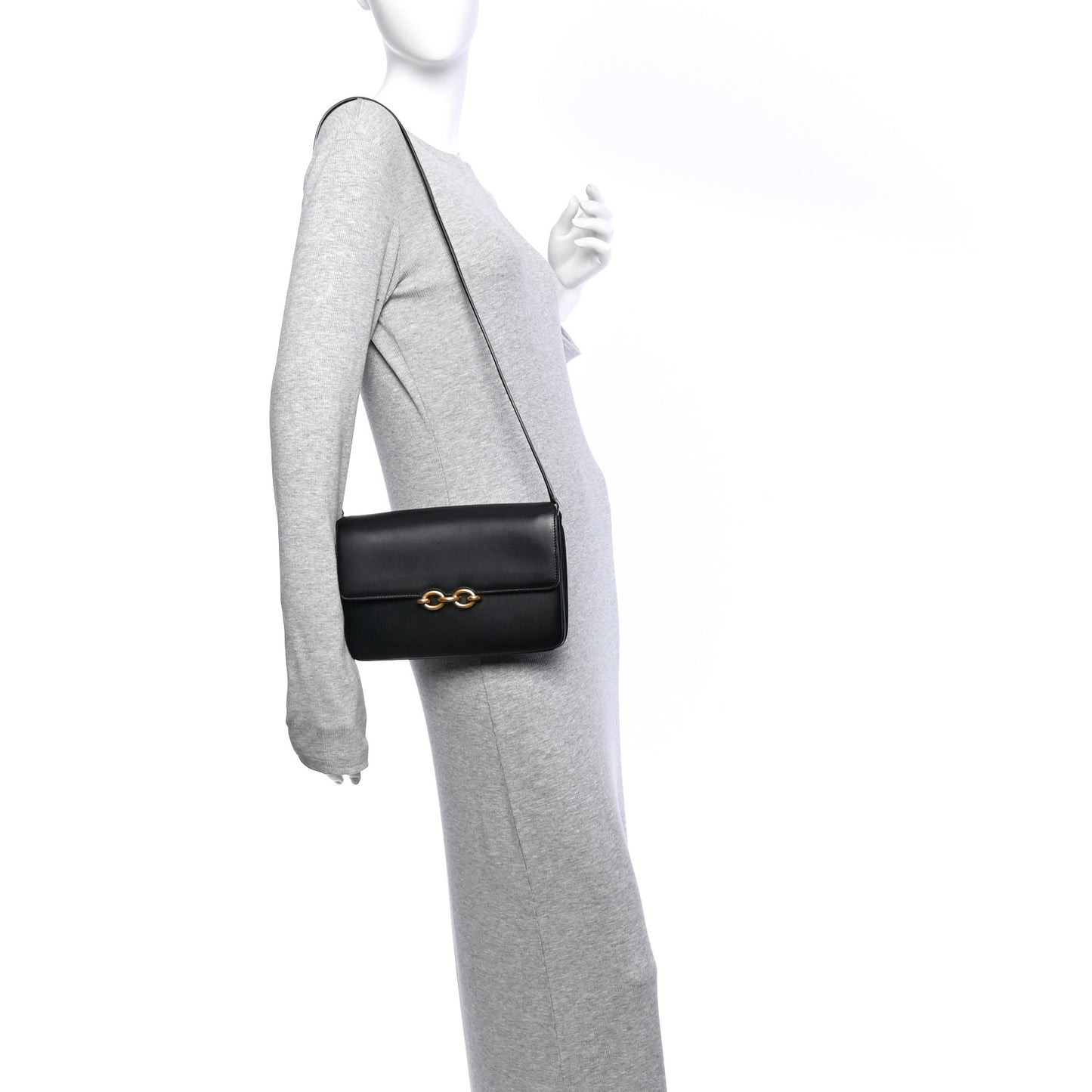 Smooth Calfskin Le Maillon Satchel Black
