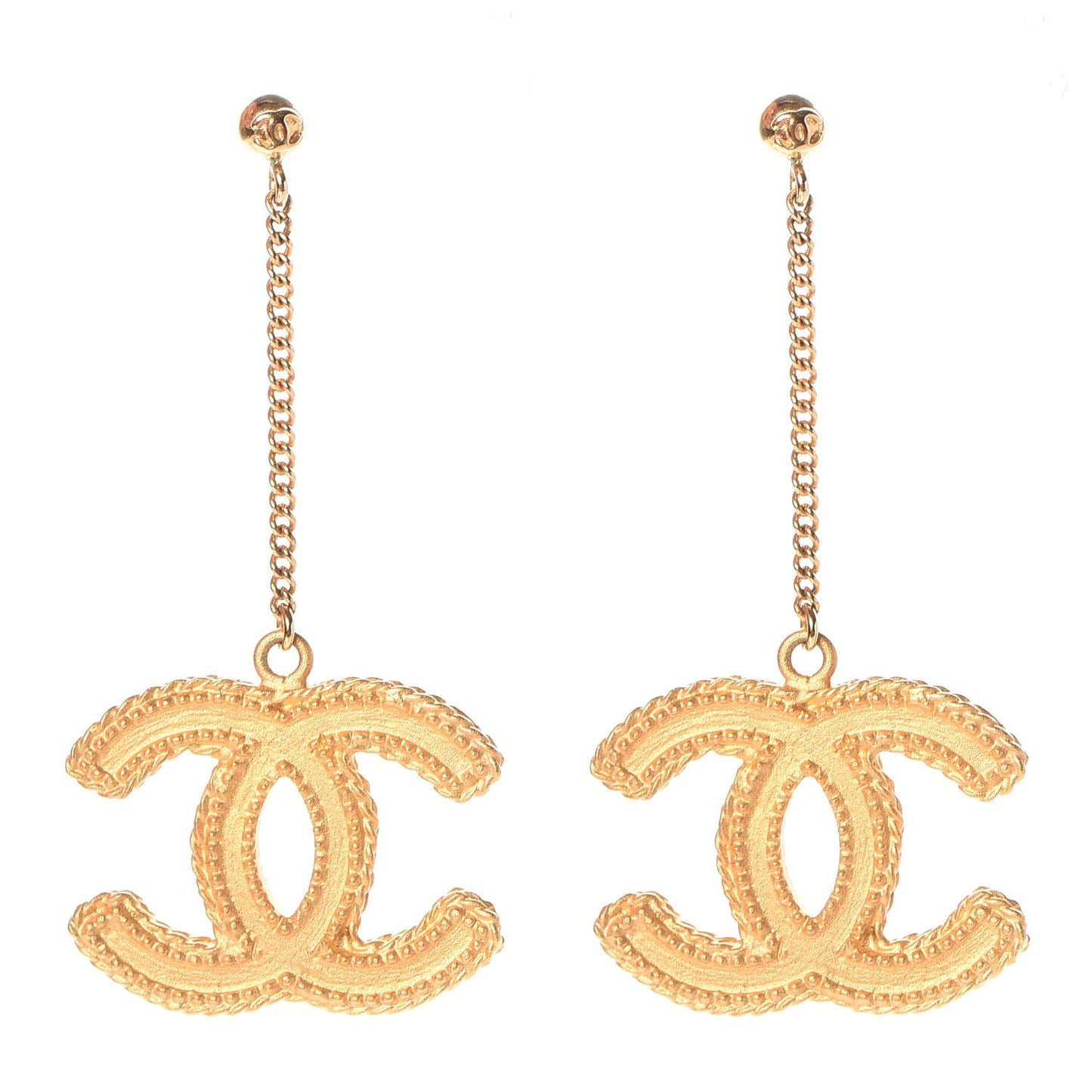CC Drop Earrings Matte Gold
