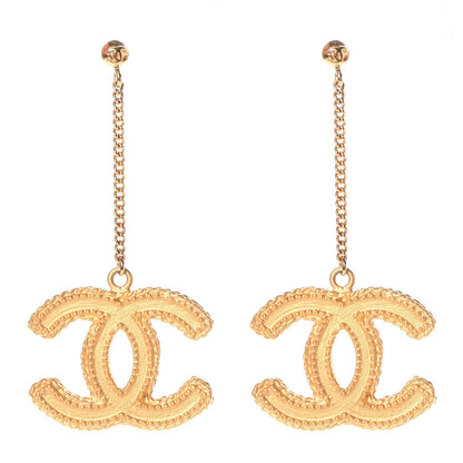 Chanel CC Drop Earrings Matte Gold 1 of 6