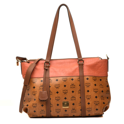MCM Visetos Crocodile Embossed Tote Cognac 1 of 8