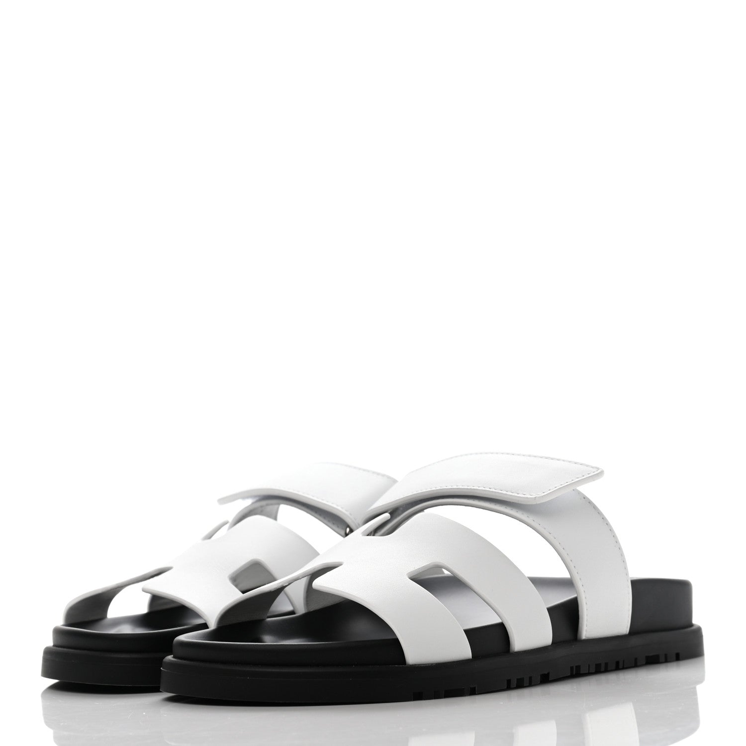 Hermes Calfskin Womens Chypre Sandals 36 White 3 of 13