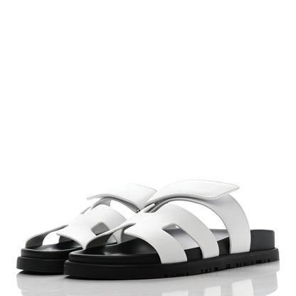 Hermes Calfskin Womens Chypre Sandals 36 White 3 of 13