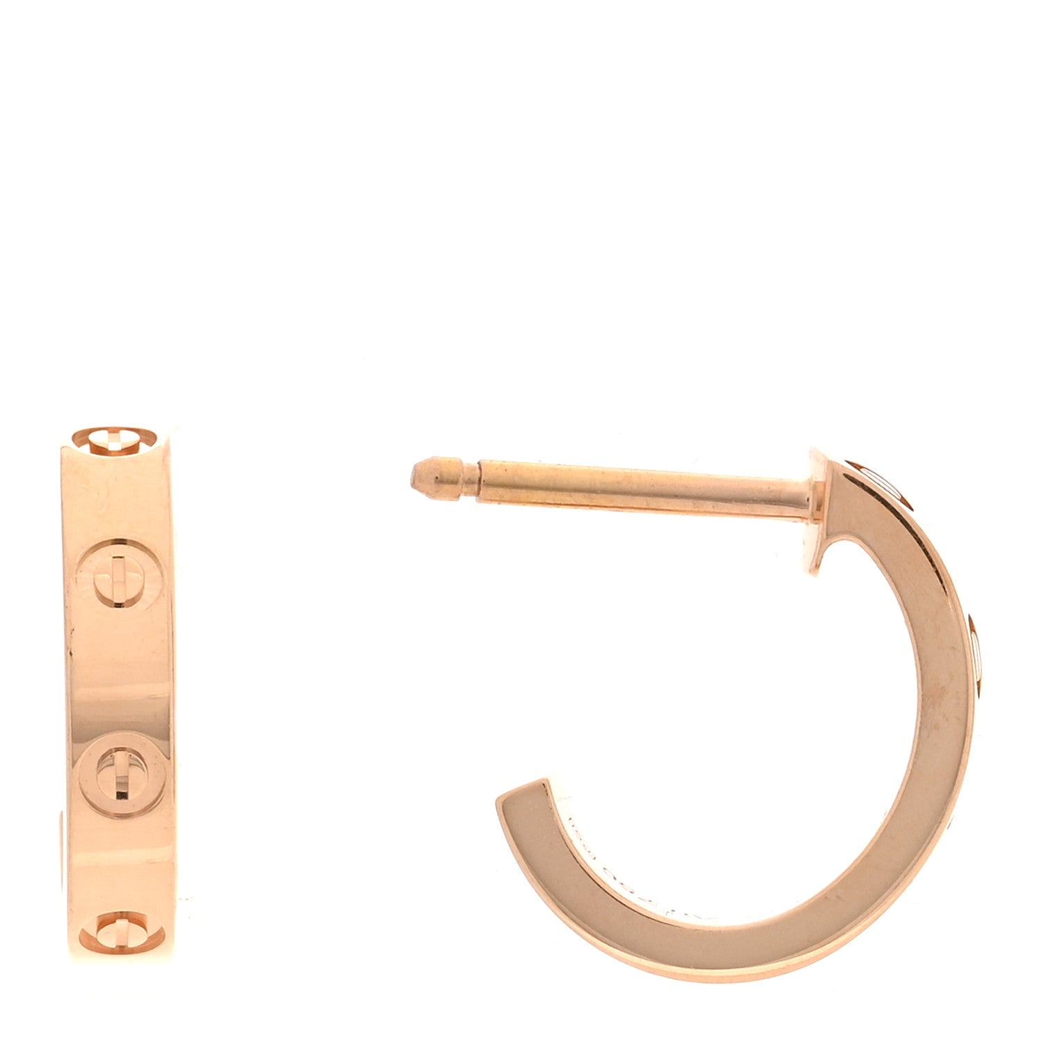 Cartier 18K Pink Gold Small LOVE Hoop Earrings 1 of 5