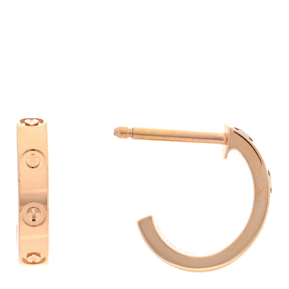 Cartier 18K Pink Gold Small LOVE Hoop Earrings 1 of 5