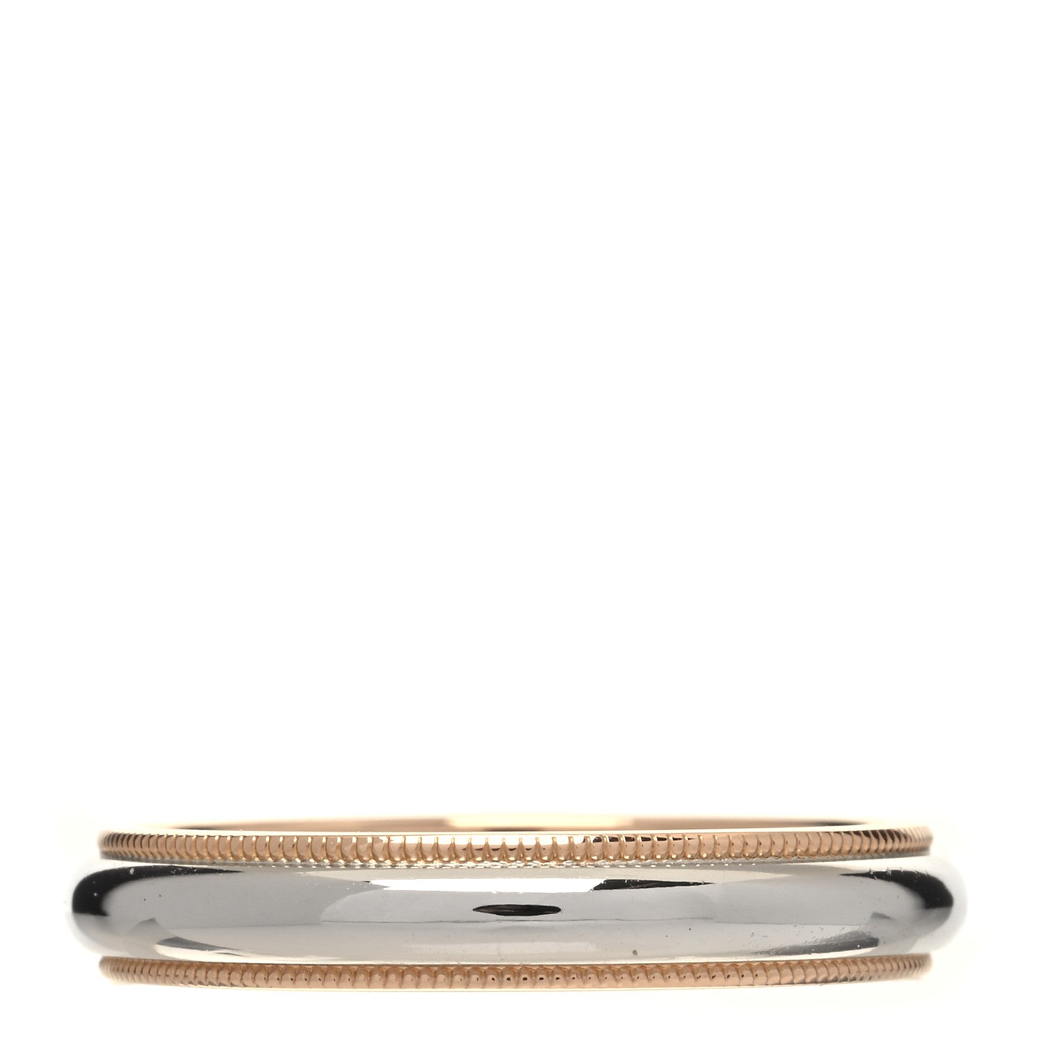 Tiffany Platinum 18K Rose Gold 4mm Together Milgrain Wedding Band Ring 60 9 3 of 6