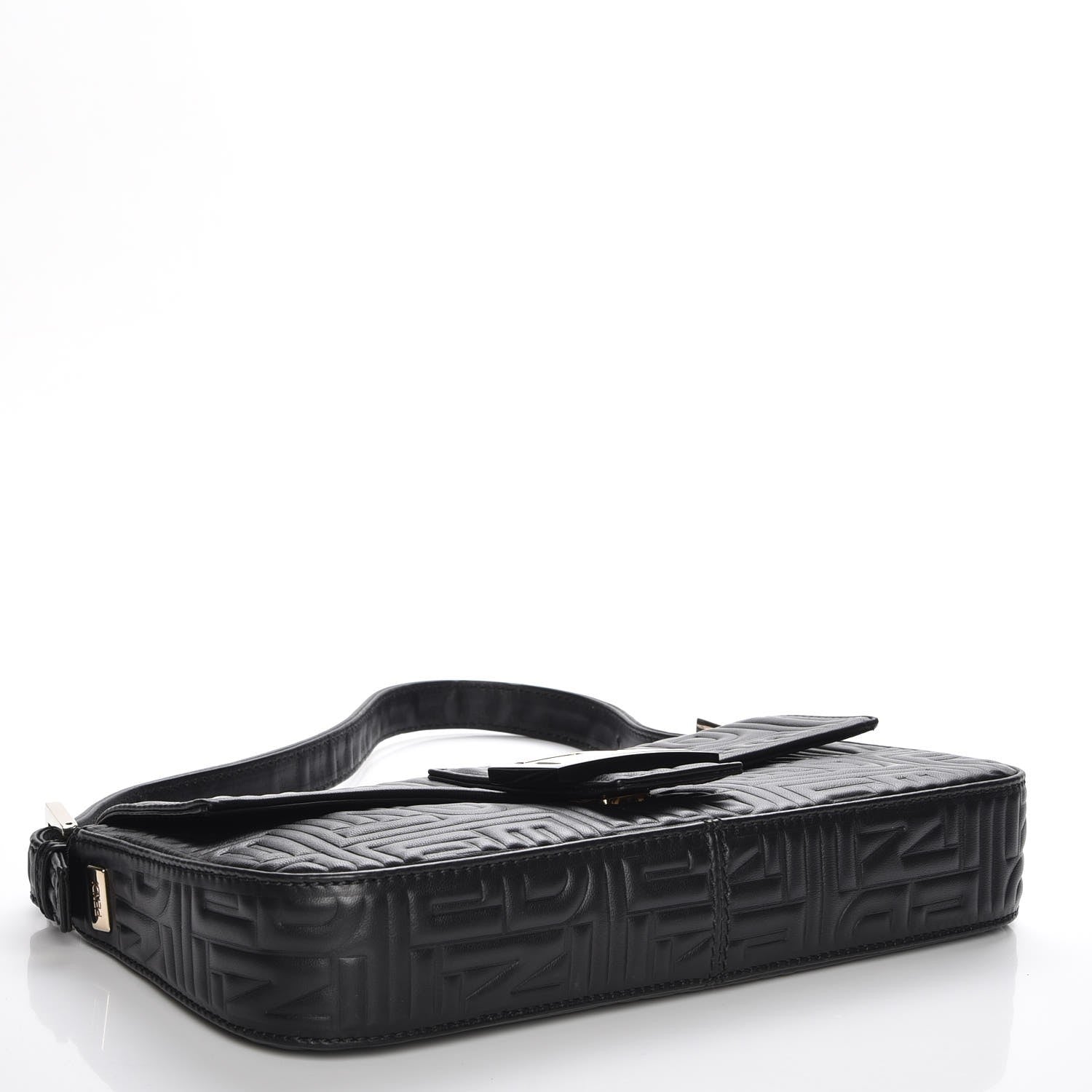 Fendi Nappa Logo Embossed Baguette Black 4 of 7