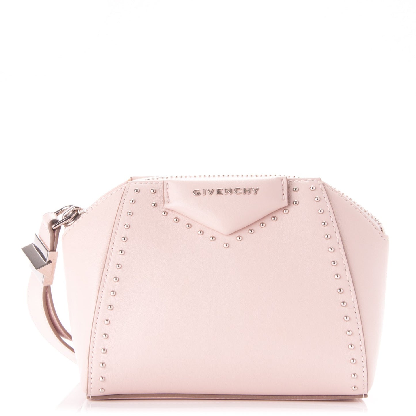 Smooth Calfskin Studded Antigona Wristlet Pale Pink