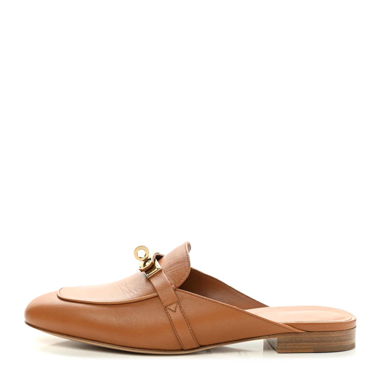 Calfskin Oz Mules 37 Naturel Beige Dore