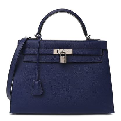 Hermes Epsom Kelly Sellier 32 Bleu Encre 1 of 10