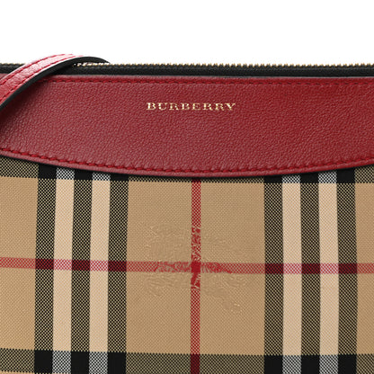 Burberry Horseferry Check Peyton Crossbody Clutch Bag Parade Red 10 of 12