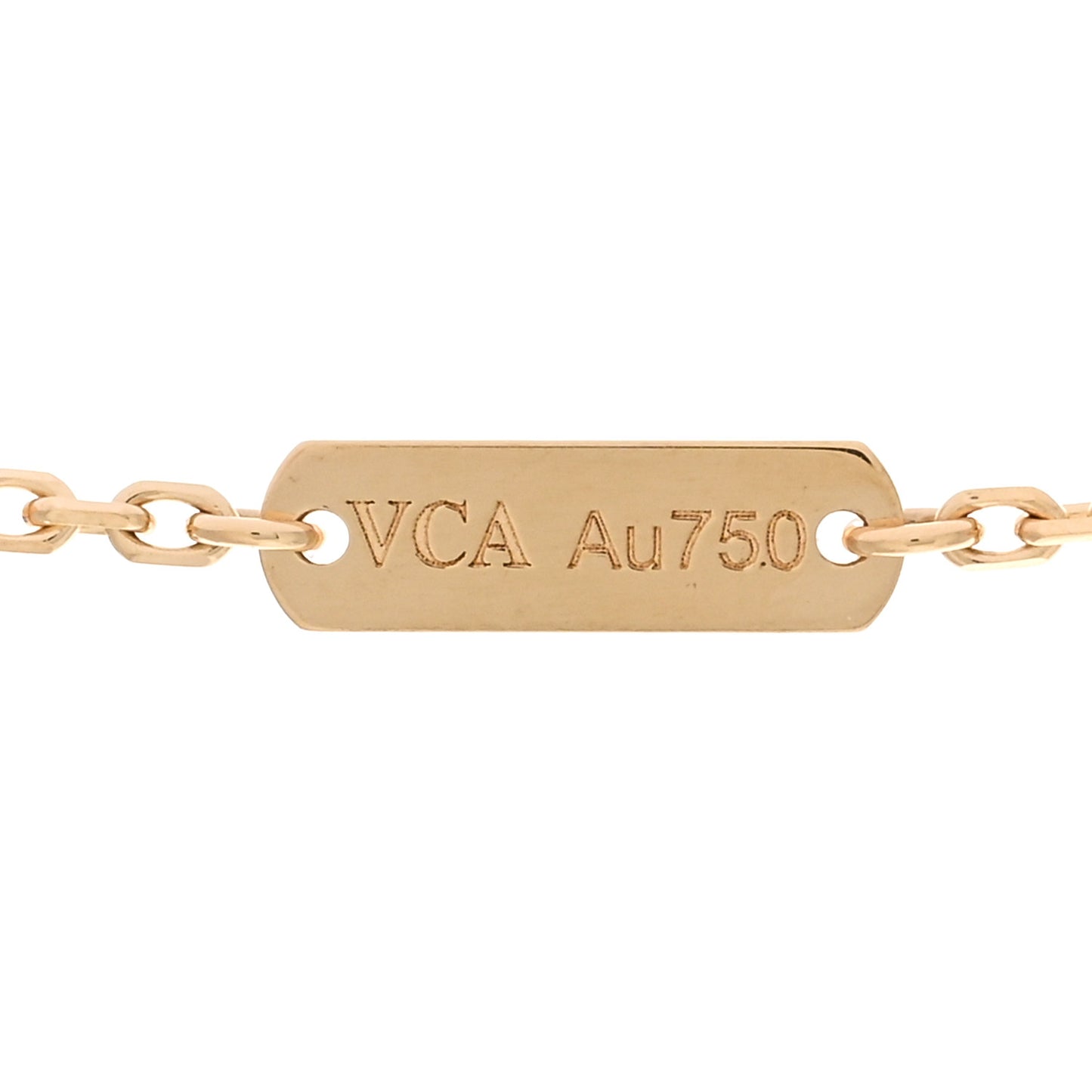 18K Yellow Gold Mother of Pearl Vintage Alhambra Pendant Necklace